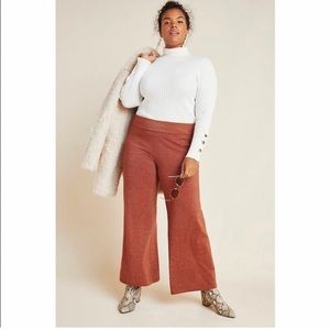 NWT New Anthropologie Plus Soho Shimmer Knit Wide Leg pants
